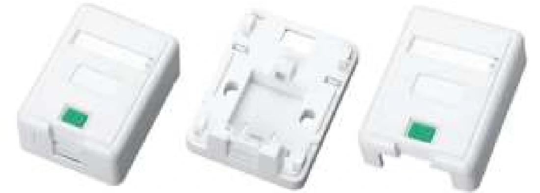 Single port modular surface mount box with separate base and cover